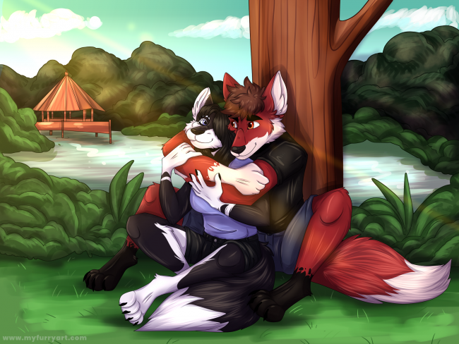Furry Art Commission couple drawing full body fox wolf premium quality
