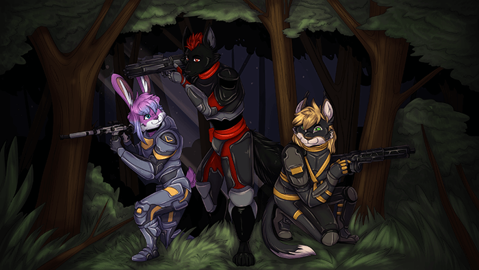 Furry Art Commission drawing wolf bunny game theme forest