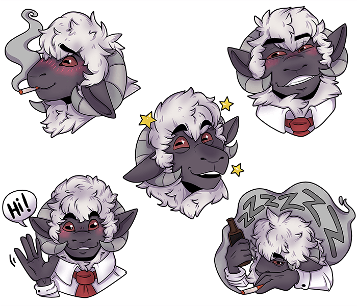 Furry Art Commission stickers sheep